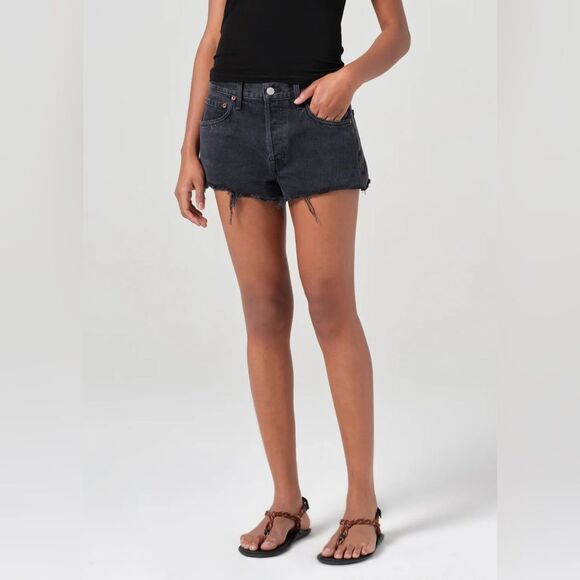 Agolde Parker Vintage Cut Off Shorts in Theme Black, Size 25 - Picture 1 of 12